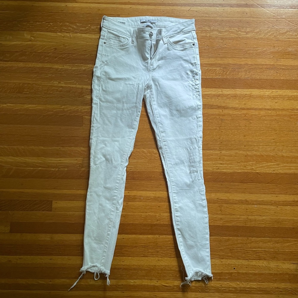 Sam Edelman mid rise skinny ankle white jeans